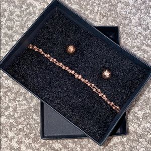 Rose Gold Earring and Bracelet Set